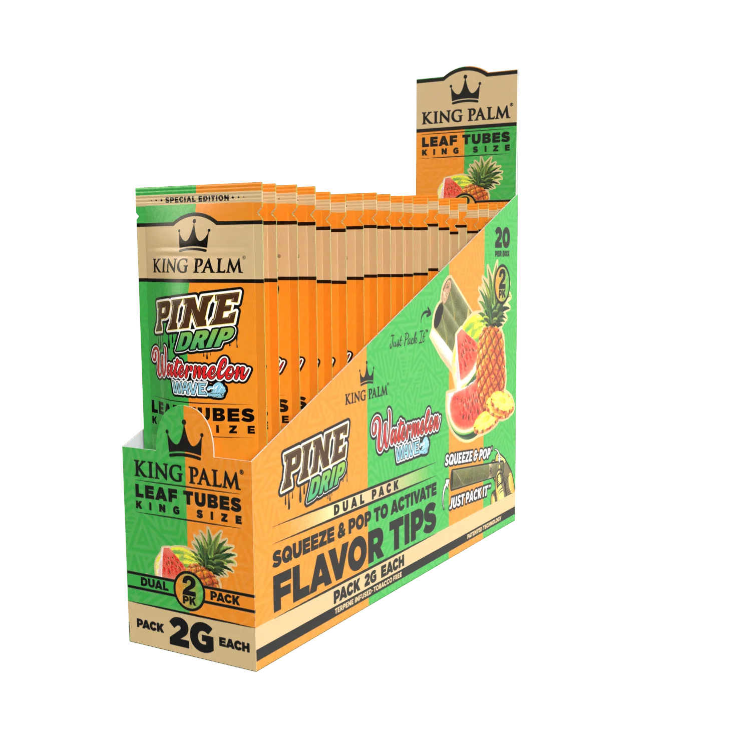 2 King Rolls - Dual Pack - Pineapple &amp; Watermelon - 20 Units Per Display - Image 2