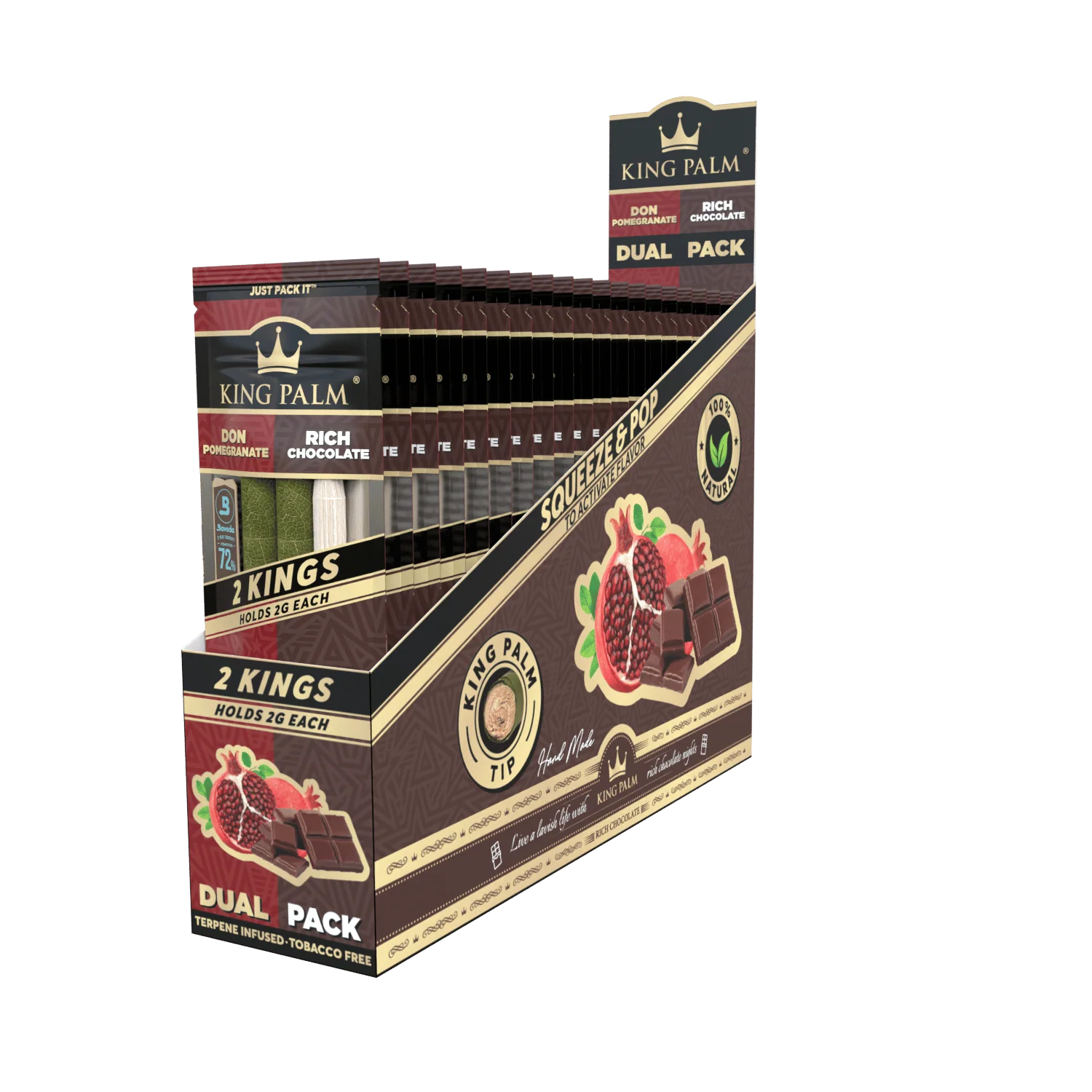2 King Rolls - Dual Pack - Pomegranate &amp; Chocolate - 20 Units Per Display - Image 2