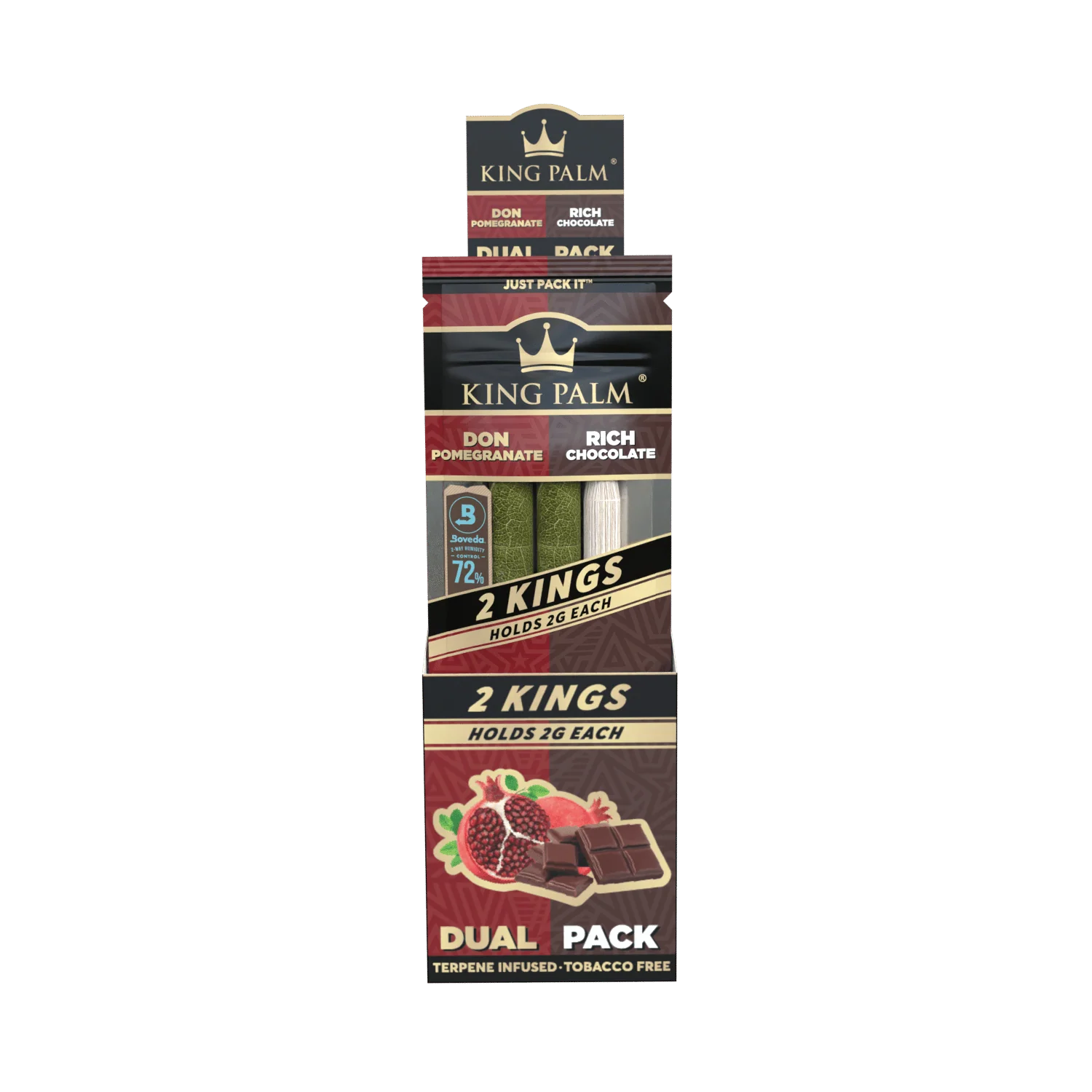 2 King Rolls - Dual Pack - Pomegranate &amp; Chocolate - 20 Units Per Display - Image 3