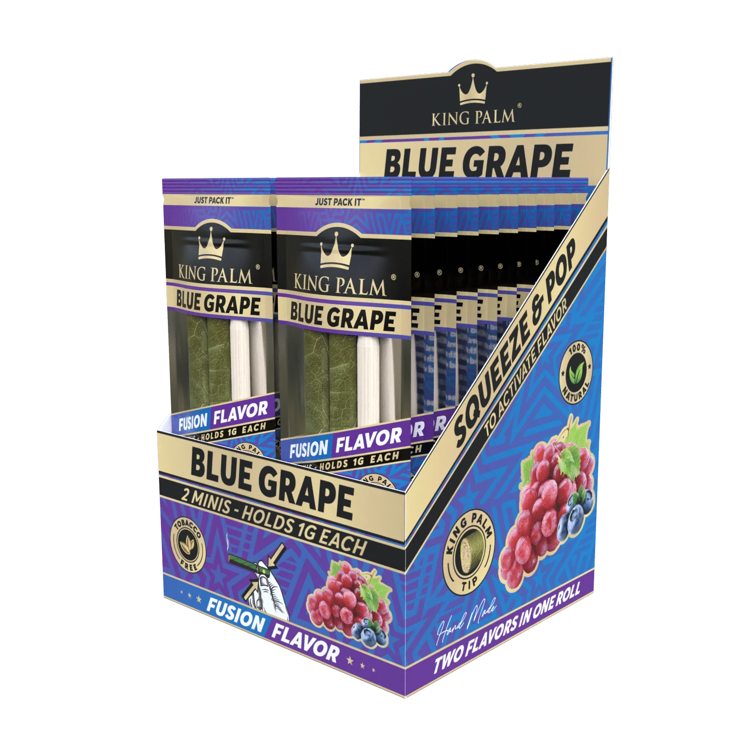 2 Mini Rolls - Blue Grape - Display Box - 20 Units Per Display