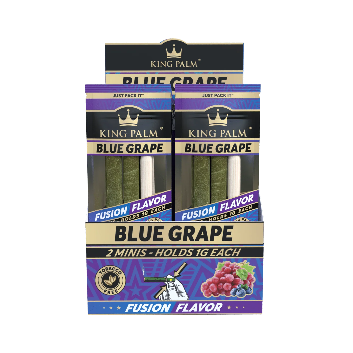 2 Mini Rolls - Blue Grape - Display Box - 20 Units Per Display - Image 3
