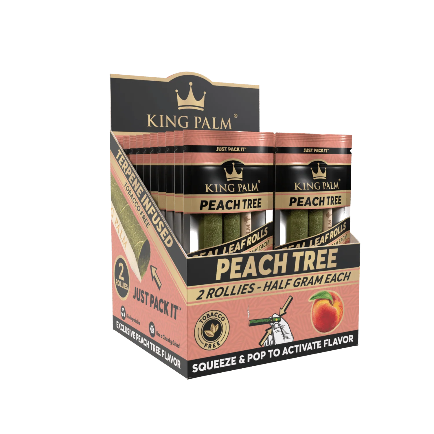 2 Rollie Rolls – Peach Tree– Display Box – 20 Units Per Display