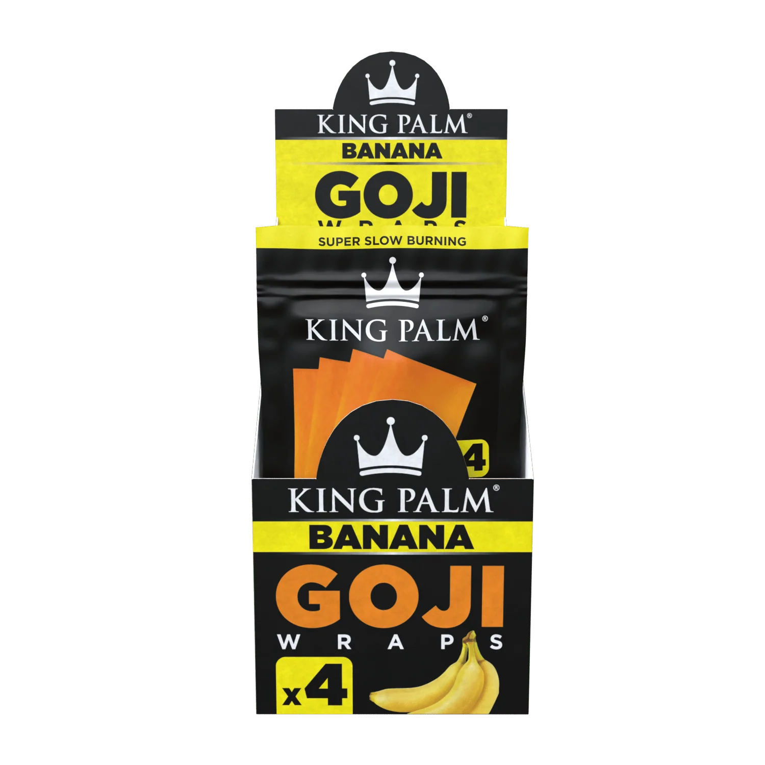4 Goji Wraps w/ Model X Tips - Banana - Display Box - 15 Units Per Display - Image 3