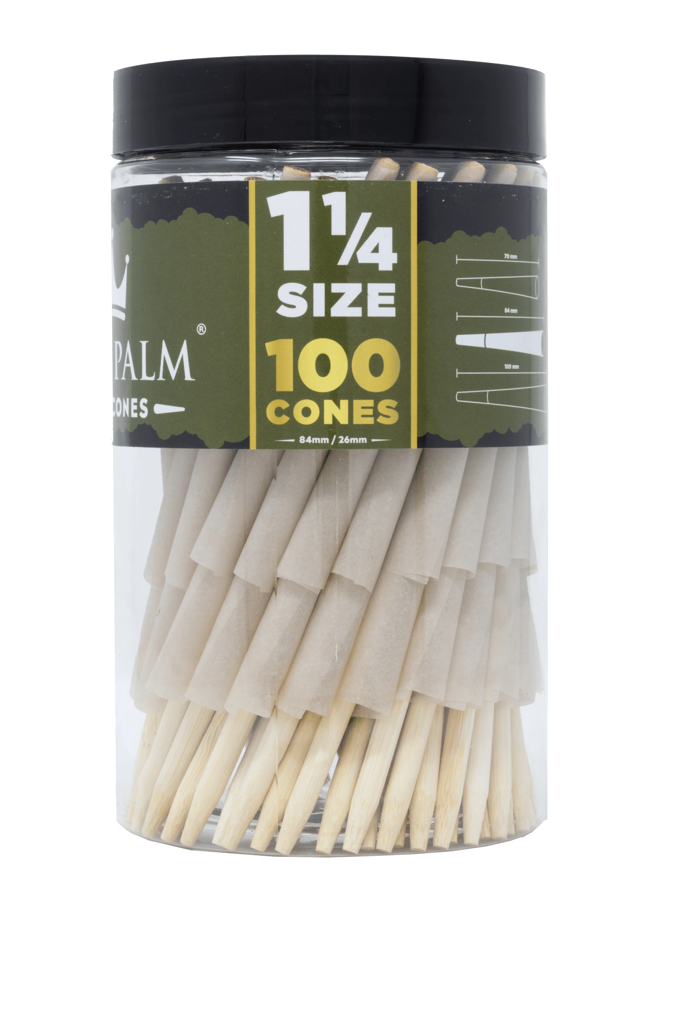 Bulk Pre-Rolled Cones – 1 1/4th Size - 100 ct - Tube - Image 3