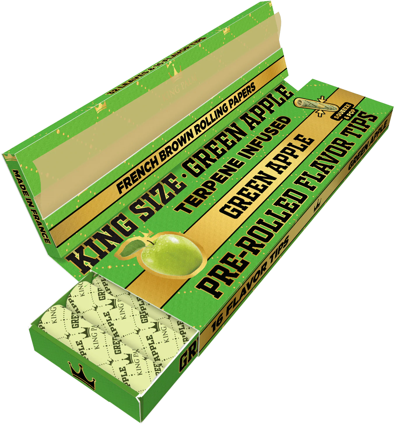 Flavor Booklets w/ Flavor Tips - King Size - Green Apple - Display Box - 24 Units Per Display - Image 7