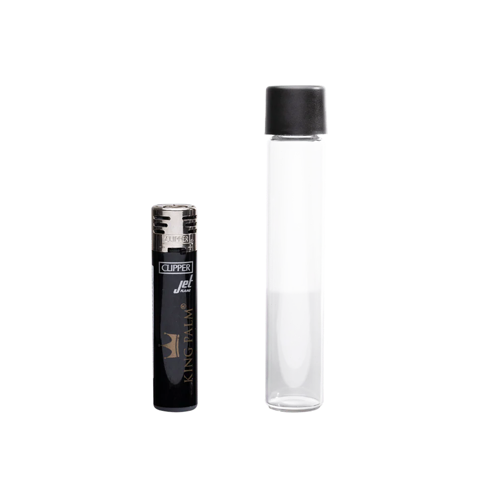 Glass Preroll Tube - Black Cap - Image 2