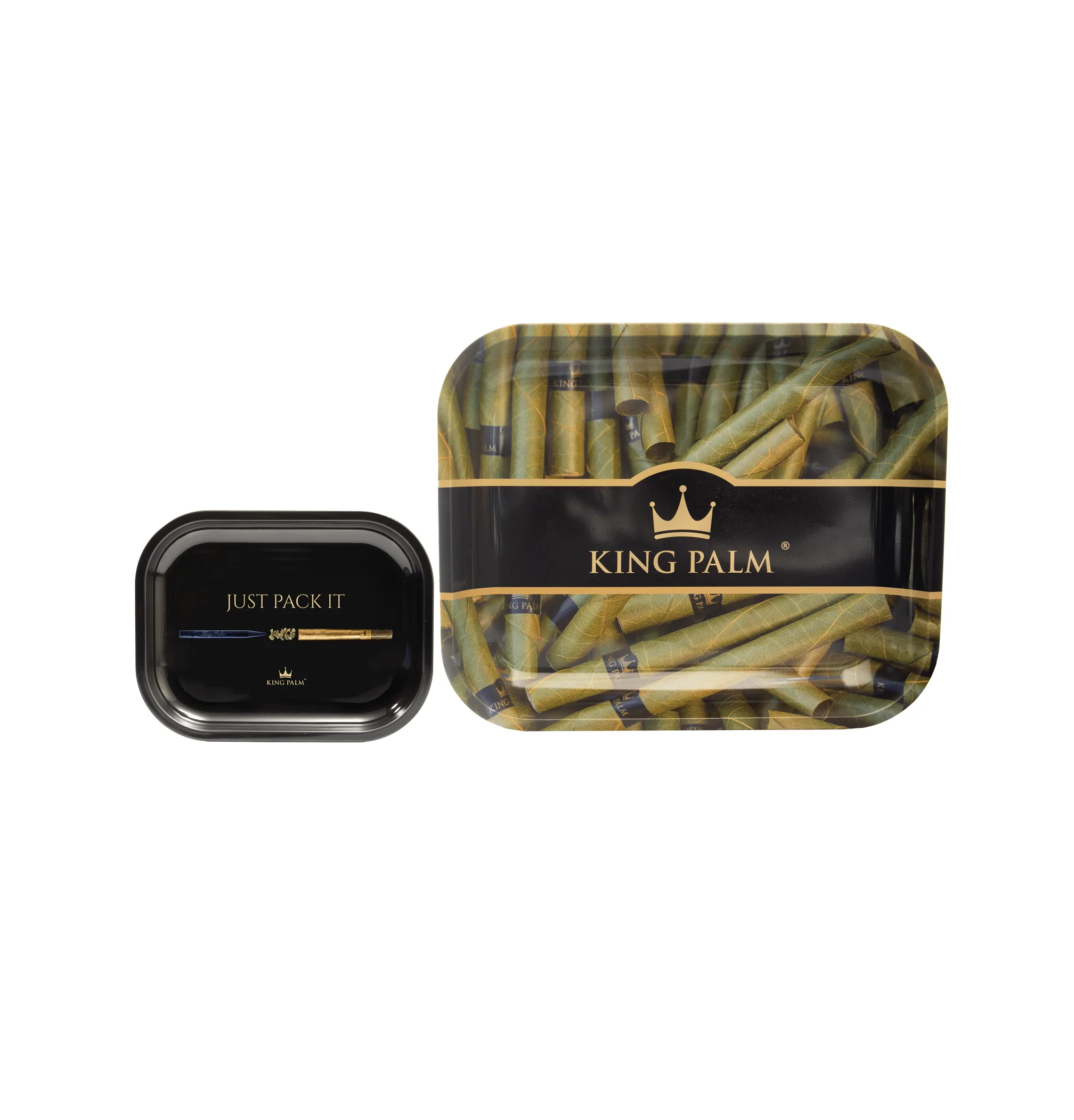 Metal Rolling Tray – Just Pack It Gold Roll – Black – Small (7 x 5.5 inch) - Image 2