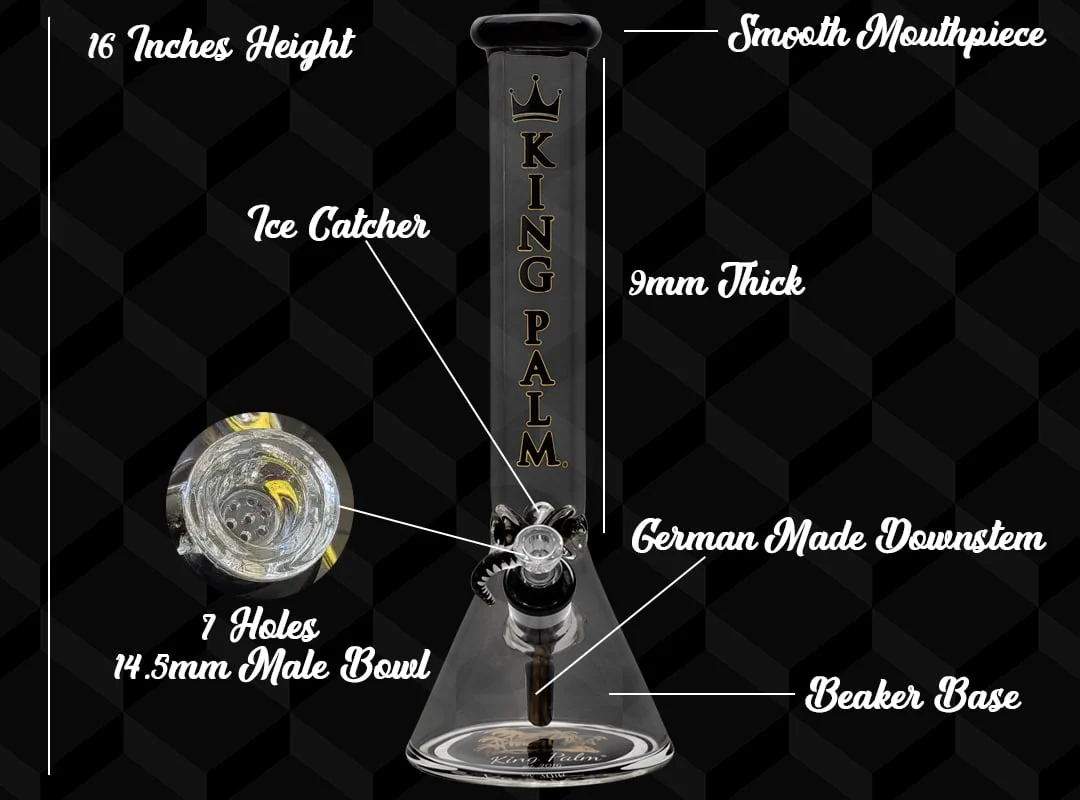 King Palm Limited Edition 16β Glass Beaker Bong with Ice Catcher - Image 3