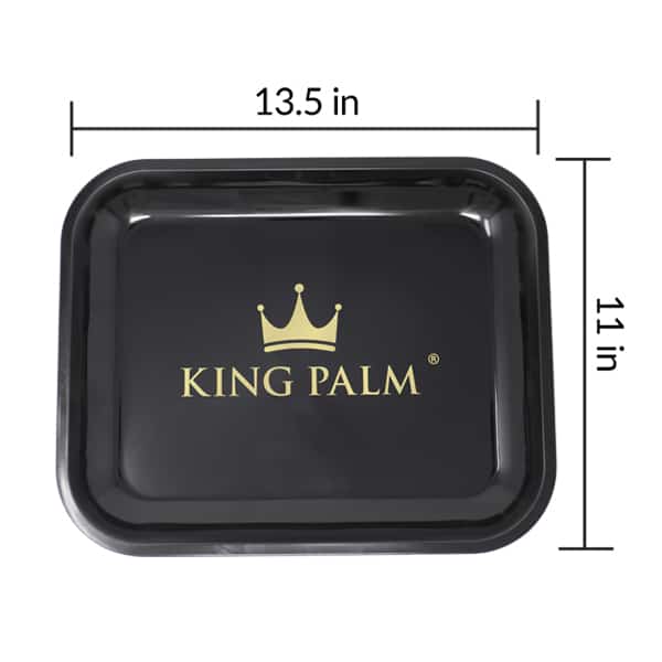 King Palm Metal Rolling Tray - Black - Large (13.5 x 11 Inch) - Image 2