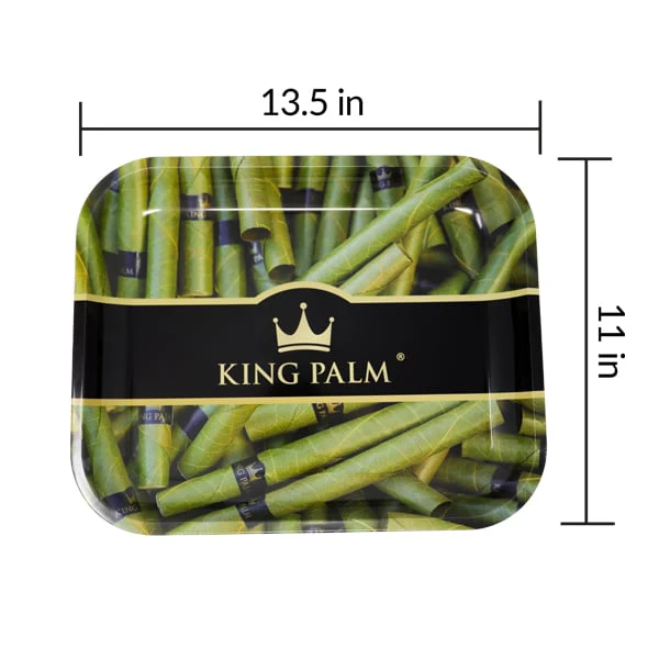 King Palm Metal Rolling Tray - Green - Large (13.5 x 11 Inch) - Image 2