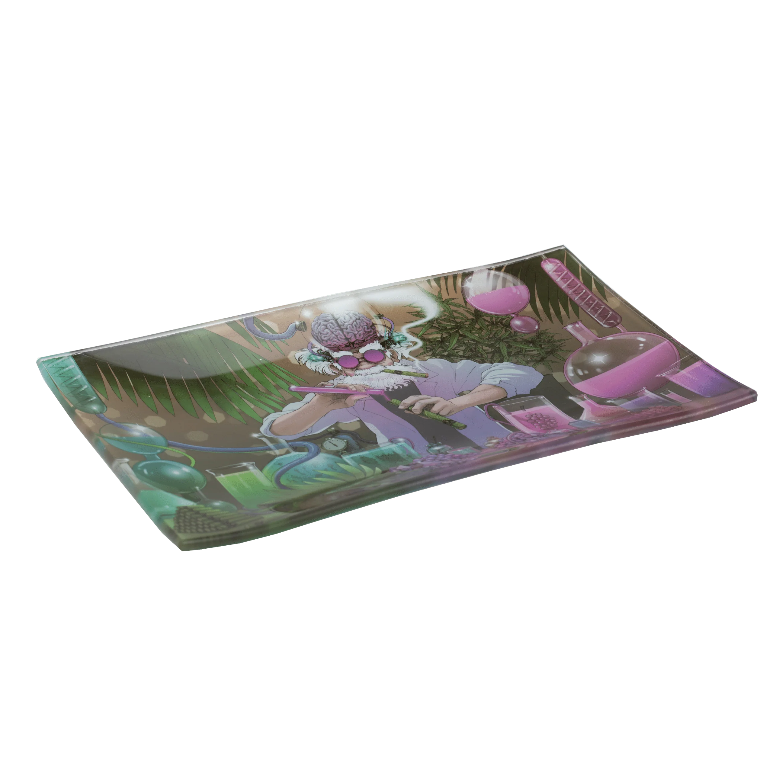 Mad Scientist Glass Rolling Tray - Shatter Resistant - Image 3
